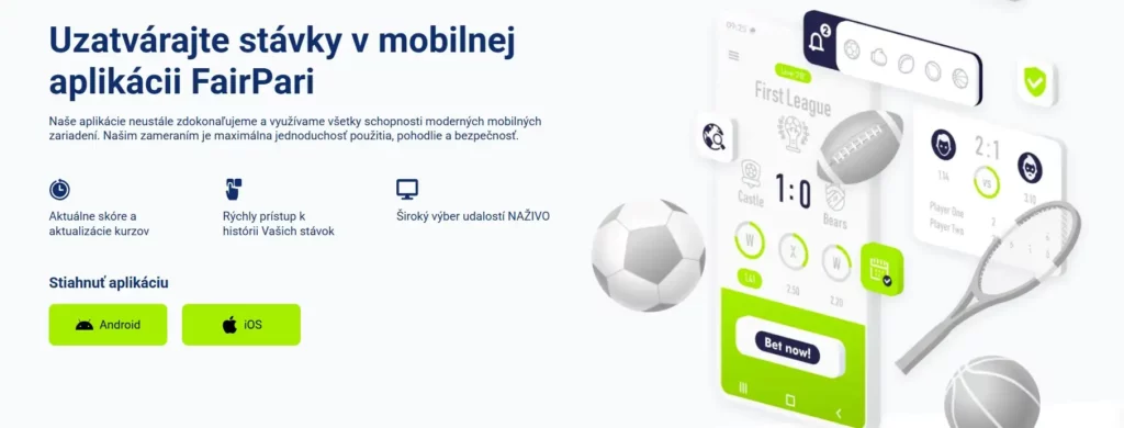 FairPari aplikácia pre mobilné zariadenia