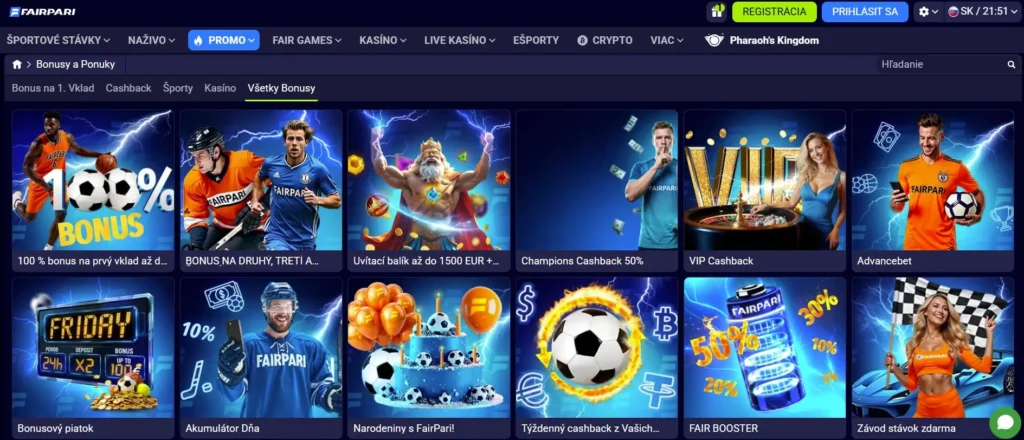 FairPari bonusy a promo akcie