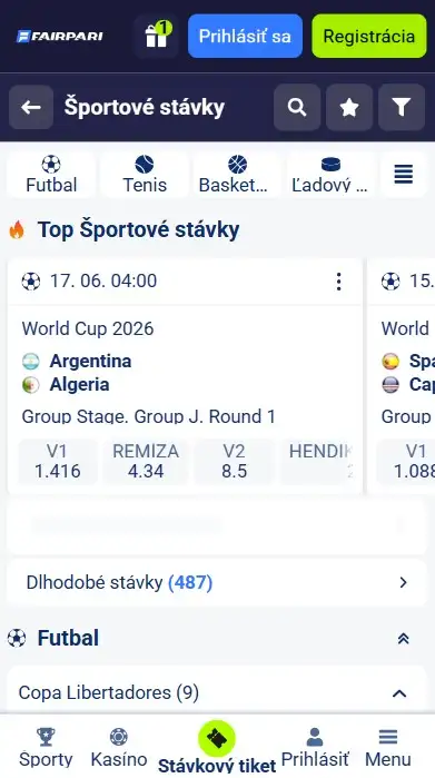 Športové stávky cez FairPari app