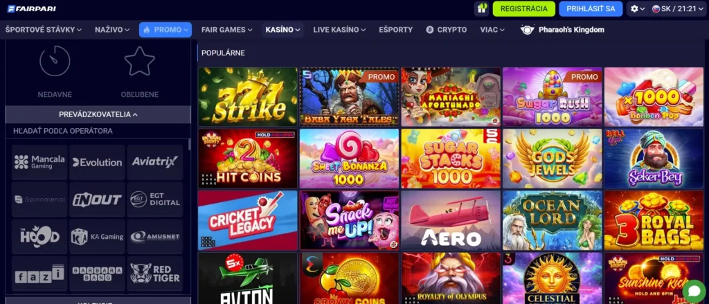 FairPari online kasíno